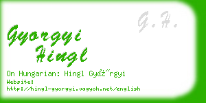 gyorgyi hingl business card